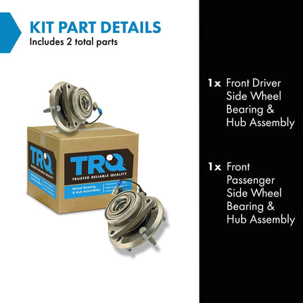 TRQ Wheel Hub & Bearing Front Left & Right Pair Set of 2 for Equinox Torrent Vue