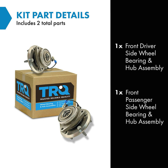 TRQ Wheel Hub & Bearing Front Left & Right Pair Set of 2 for Equinox Torrent Vue