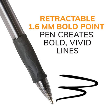 Bic Vlgbp41-Blk Black Velocity Bold Ball Pen 4 Count