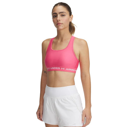 Under Armour Womens Crossback Mid-Support Bra Pink