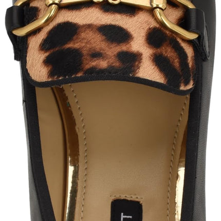 Nine West Women's Brayci Loafer, Black/Leopard Multi 004, 8 UK