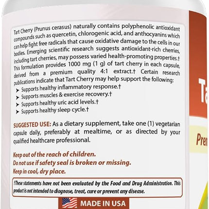 Best Naturals Tart Cherry Extract 1000 mg 120 Capsules (120 Count (Pack of 2))