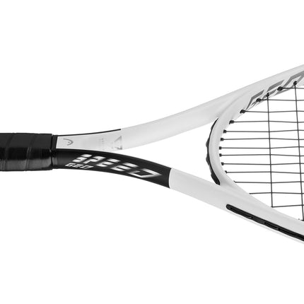 Raquette de tennis adulte HEAD Geo Speed - Pré-cordée Équilibre en tête 27,5 pouces - Manche 4 3/8 pouces, Noir/Blanc