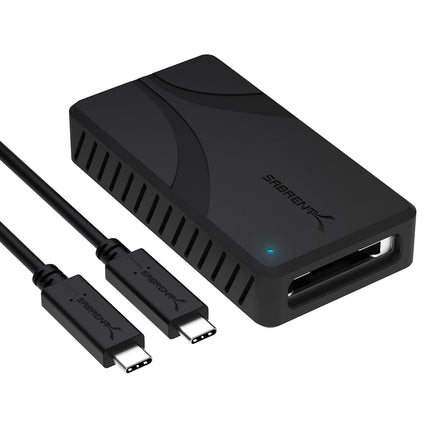 SABRENT USB4 CFexpress Type B Card Reader – 40Gbps Transfer Speed, Aluminum Alloy Body, Detachable USB-C Cable, Silicone Sleeve, OTG Support – Compatible with Cameras, Laptops, and Cages (CR-U4XB)