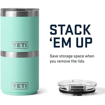 YETI Rambler 10 oz Stackable Lowball 2.0, Vacuum Insulated, Stainless Steel with MagSlider Lid, Seafoam