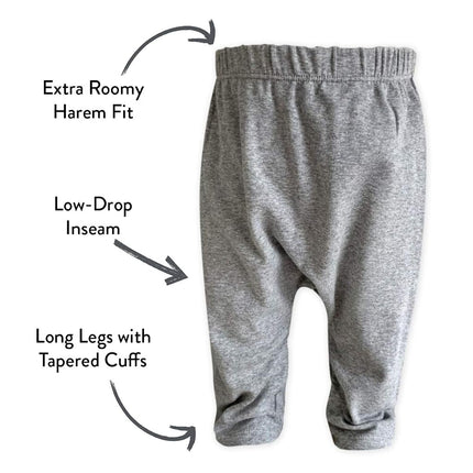 Pantalones harem sin puño de algodón orgánico para bebé Honest Baby Infant, paquete múltiple, color blanco puro, de 3 a 6 meses