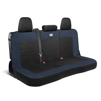 Cat MeshFlex Blue & Black Rear Seat Cover for Car – Durable Canvas & Mesh Design 60/40 Split Bench Protector for Cars, Trucks & SUVs – Back Seat Cover for Rear Bench – Interior Car Accessory