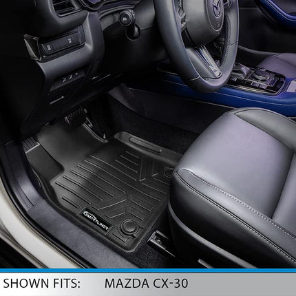 SMARTLINER Tapis de sol toutes saisons sur mesure 2 rangées et tapis de coffre derrière la 2ème rangée Ensemble noir pour Mazda CX-30 2020