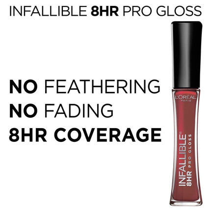 L’Oreal Paris Makeup Infallible 8 Hour Hydrating Lip Gloss, Coral Sands, 0.21 Fl Oz