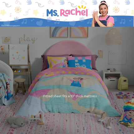 Franco Ms. Rachel Educational Adventures Kids Bedding Super Soft Microfiber Comforter and Sheet Set, 5 Piece Full Size, (Officially Licensed Product)