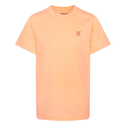 Hurley Boys' Soft Basic Cloud Slub T-Shirt, Sunset Glow Heather, 2T