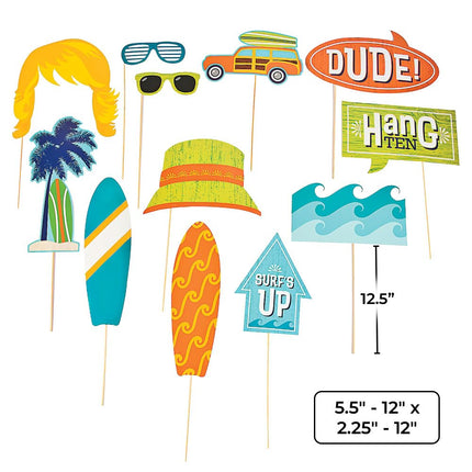 Surf's Up Photo Stick Props (12 Pack) on 12 1/2" Wooden Sticks