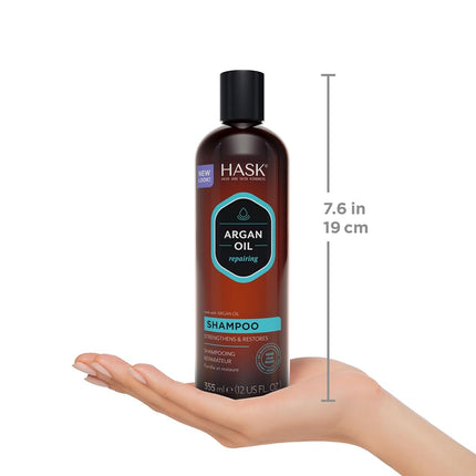(ARGAN OIL, Shampoo + Conditioner) - HASK ARGAN OIL Shampoo and Conditioner Set Repairing for all hair types, colour safe, gluten free, sulphate free, paraben free - 1 Shampoo and 1 Conditioner