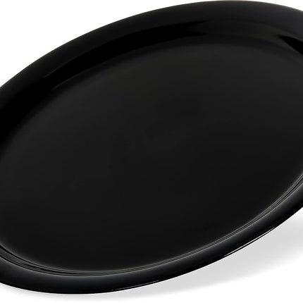 Carlisle FoodService Products Kingline Plastic Dinner Plate, Melamine Plate for Catering, Restaurants, 9 Inches, Black, (Pack of 48)
