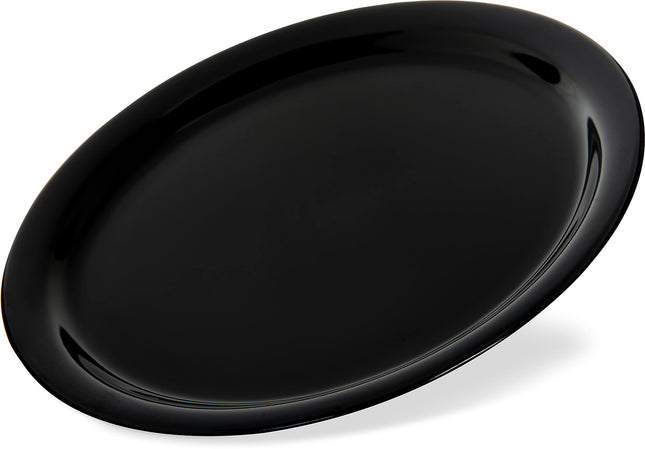Carlisle FoodService Products Kingline Plato Llano de Plástico, Plato de Melamina para Catering, Restaurantes, 22,86 cm, Negro, (Paquete de 48)