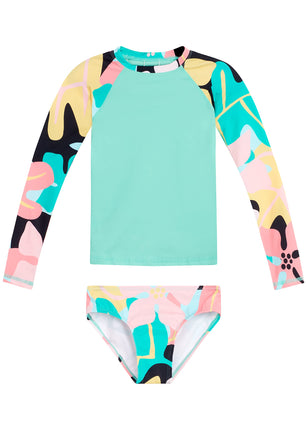 Kanu Surf Girls' Long Sleeve Rashguard UPF 50+ Two