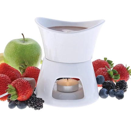 Swissmar F66322 Glow 7 Piece Chocolate Fondue Set, White
