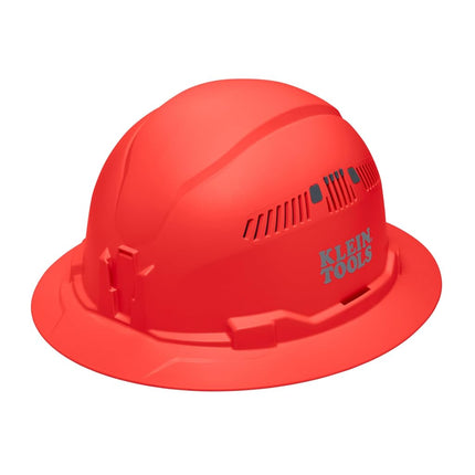 Klein Tools 60861BR Hard Hat, Vented, Full Brim Style, Padded, Self-Wicking Odor-Resistant Sweatband, Orange