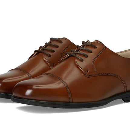 Florsheim Unisex-Child Reveal Cap Toe Ox, Jr. (Toddler/Little Big Kid) Oxford, Cognac, 3.5 US Wide Big Kid