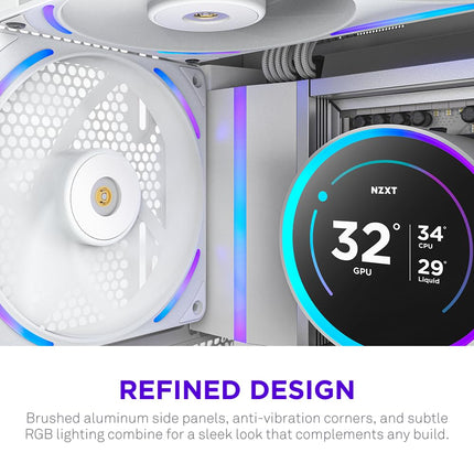 NZXT F140X - 140mm PWM RGB Performance PC Case Fan - White
