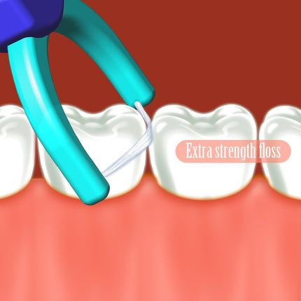 Fil dentaire T.Smile 3e génération 1 manche + 100 têtes de fil dentaire extra-fortes, nettoyage évolutif (Lot de 2)