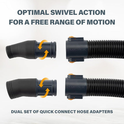 POWERTEC 70355 Dust Collection Hose Kit | 10' Hose with 1 Quick Connector 2-1/4" to 2-1/2" OD and 2 Fittings for Woodworking Power Tools, Wet/Dry Work Shop Vacuums, Miter Saw and Table Saw