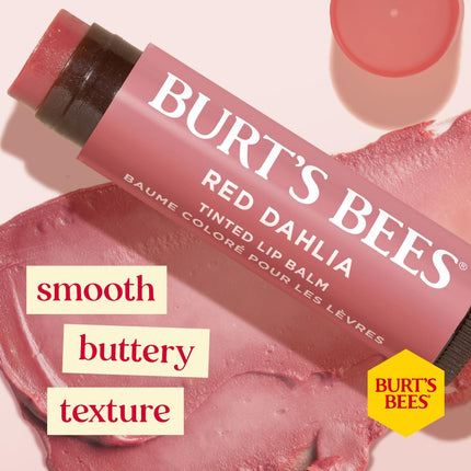 Burt's Bees Gift Set, Moisturising Lip Balm, Tinted Lip Balm and Lip Shimmer, Mistletoe Kiss Red Limited Edition