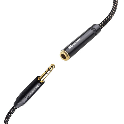 Cable Matters Cable de extensión trenzado largo de 1/4 pulgada, 7,6 m (cable TRS de 1/4 pulgada macho a hembra)
