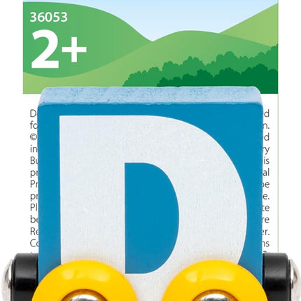 BRIO – Letter Train D | Wooden Train Set Accessory Toy for Kids Age 2 Years Up