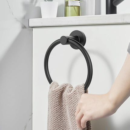 SetSail Towel Holder Screw-in Brushed Gold Towel Ring for Bathroom Wall
