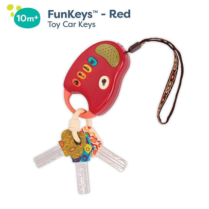 B. toys FunKeys Toy with Lights and Sounds, Red Key Fob, Pretend Play