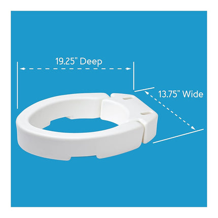 Carex Elongated Hinged Toilet Seat Riser, Adds 3.5 Inches of Height to Toilet, 300 Pound Weight Capacity, Hinged for Easy Cleaning