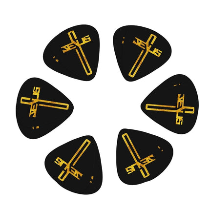 12 Pack Christian-Jesus-Flat Cross Guitar Picks, 0.46 0.71 0.96mm Includes Medium Heavy Thin Thickness for Bass, Electric Acoustic Guitar, Ukulele