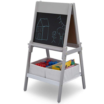 Caballete de madera de doble cara pintado de Delta Children - Gris