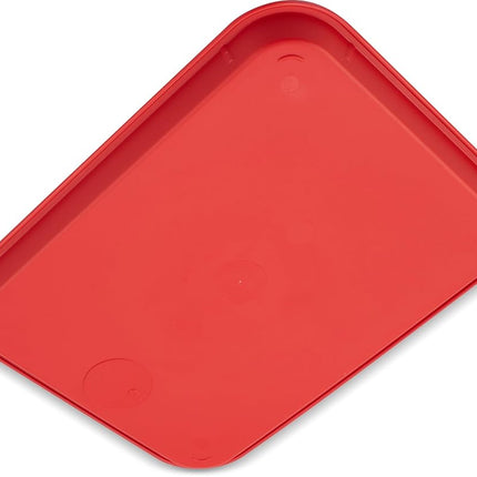 Carlisle FoodService Products Bandeja de Cafetería de Comida Rápida con Superficie Estampada para Cafeterías, Comida Rápida y Comedor, Plástico, 13.87 x 10.75 x 0.79 Pulgadas, Rojo