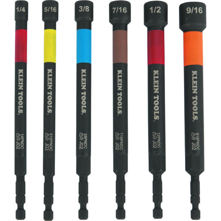 Klein Tools 516PNDC 5/16-Inch Magnetic Color-Coded Power Nut Setter, SAE, Impact-Rated Hex Nut Driver with 5-Inch Extended Reach Shaft