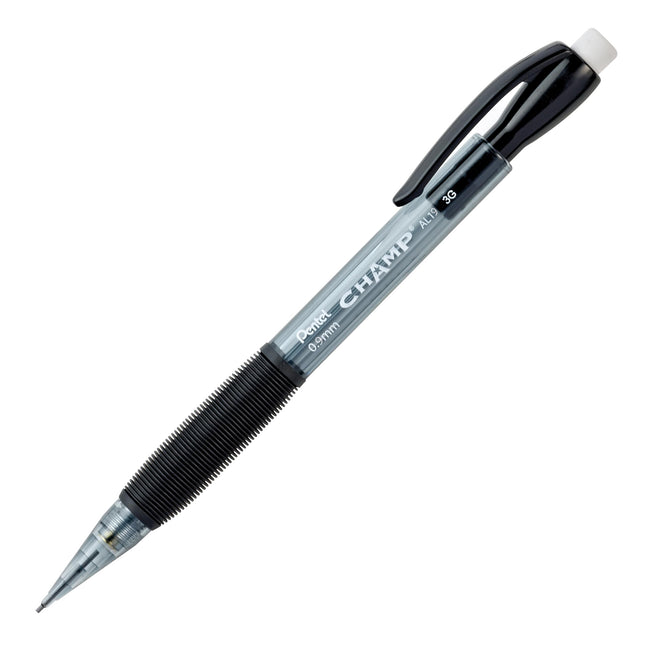 Pentel CHAMP Mechanical Pencil, (0.9mm), Tinted Black Barrel, 12 pack (AL19A)