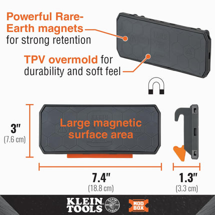 Klein Tools 54819MB MODbox Magnetic Strip, Modular Tool Storage System Side Mounting Accessory, Easy One-Handed Attachment, Strong Magnets