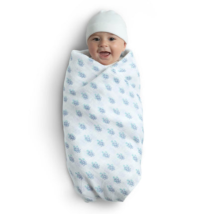 Delta Children 100% Cotton Muslin Baby Receiving Blankets for Girls and Boys � 47x47 Inches (Pack of 2), Blue Botanicals