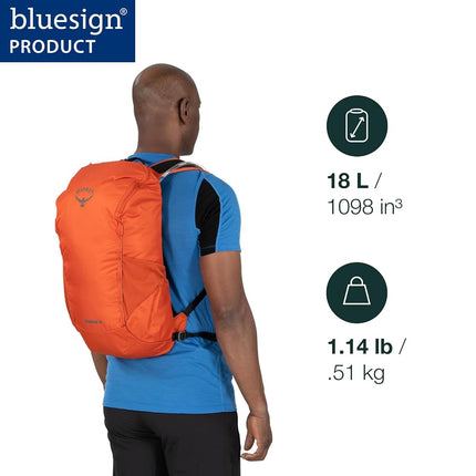 Osprey Skarab 18L Men's Hiking Backpack with Hydraulics Reservoir, Firestarter Orange