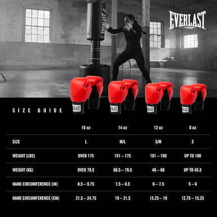 Everlast Prostyle 2 16oz Boxing Gloves (Red), Muay Thai, Men, Women