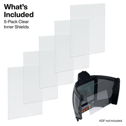Klein Tools KWHISHIELD Welding Helmet Inner Shield Replacement, Clear Inner Shield, Welding Helmet Accessories, 5-Pack