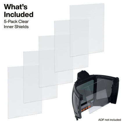 Klein Tools KWHISHIELD Welding Helmet Inner Shield Replacement, Clear Inner Shield, Welding Helmet Accessories, 5-Pack