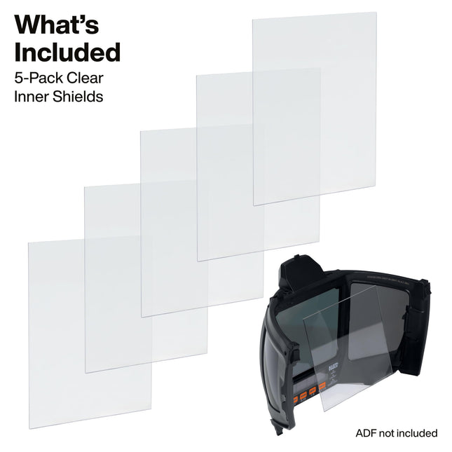 Klein Tools KWHISHIELD Welding Helmet Inner Shield Replacement, Clear Inner Shield, Welding Helmet Accessories, 5-Pack