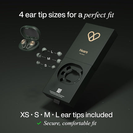 Hears Plus High-Fidelity Ear Plugs – Enhanced Noise Reduction for Loud Events, Focus, Travel & Noise Sensitivity – Certified 25dB SNR Hearing Protection – Reusable, Hypoallergenic Tips + Carry Case