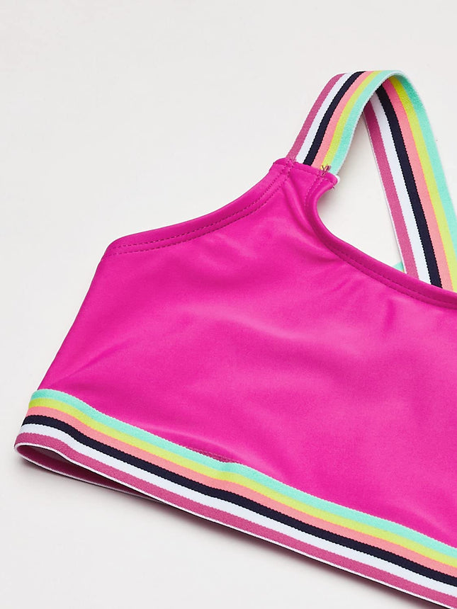 Kanu Surf Girls' Tanya UPF 50+ Beach Sport Athletic Bikini Swimsuit, Bobby Fuschia, 14