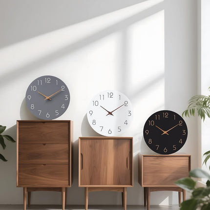 Mosewa Large Wall Clock 16 Inch Silent Non Ticking Wall Clocks Battery Operated - Simple Minimalist Clock Decorative for Kitchen,Home,Bedroom,Living Room, Office(16" White)