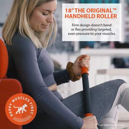 Tiger Tail 18in Massage Stick Portable Roller, Handheld, Deep Tissue Foam Roller, Body Massage and Myofascial Release Tool for Legs, Neck, Calves, Thighs, Shins & Back, The Original 18