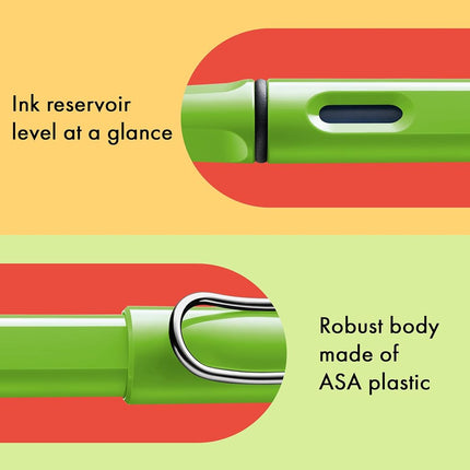 LAMY safari green - Fountain Pen with ergonomic grip & polished steel nib in size EF - ideal for any Writing & Calligraphy - including LAMY T 10 blue cartridge - Right-Handed