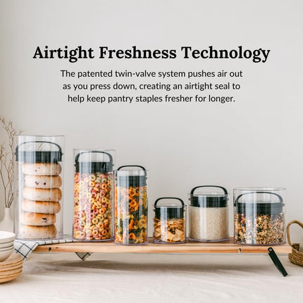 Prepara Evak Fresh Medium - Short (1L) Airless Canister with Black Handle